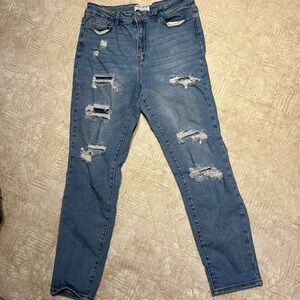 Wax Skinny Distressed Jeans Size 31